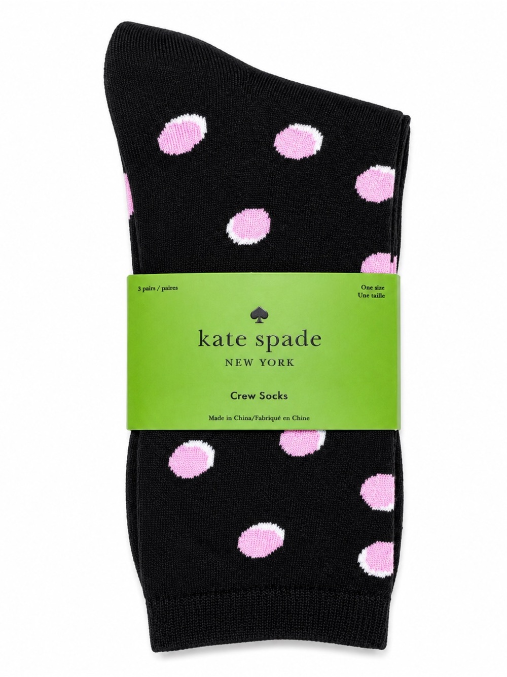 🆕 Kate Spade New York Crew Socks 3-Pack Polka Dot Women’s Size 4-10 / One Size
